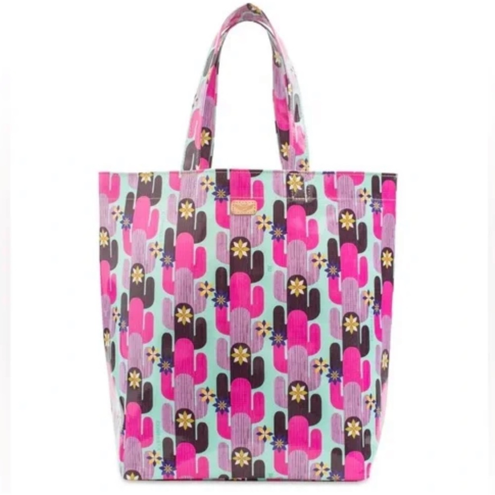 Large Heavy Duty Consuela Brand Vibrant Pink and Purple Patterned Tote Bag